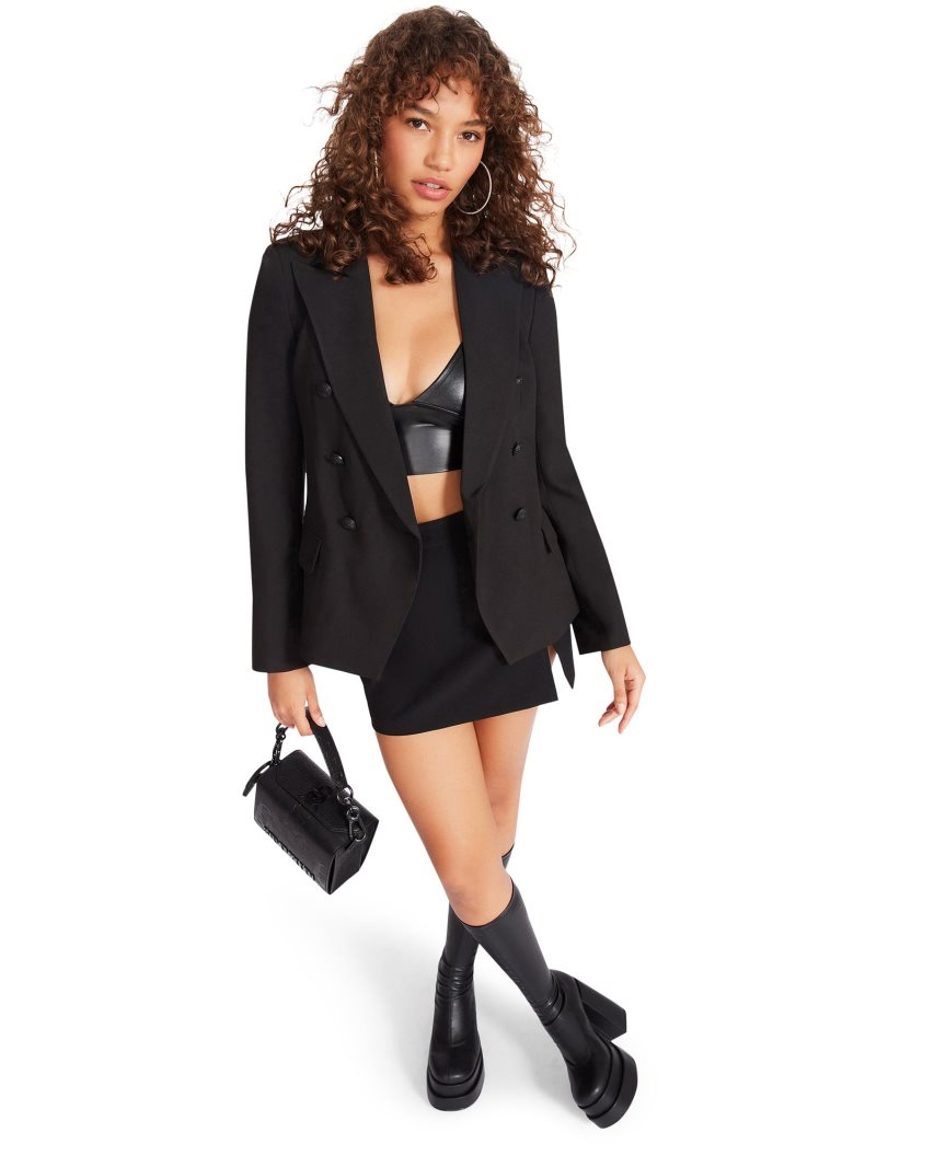 Black Steve Madden Naomi Women's Blazers | PH 8290VML